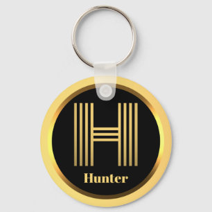 Llavero H Letra Gold Monogramada Keychain Personalizada