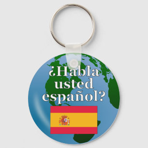 Llavero ¿Hablas español? Bandera y globo