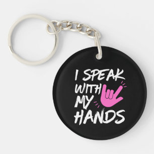 Llavero Hablo con mis manos - ASL - Conciencia sorda