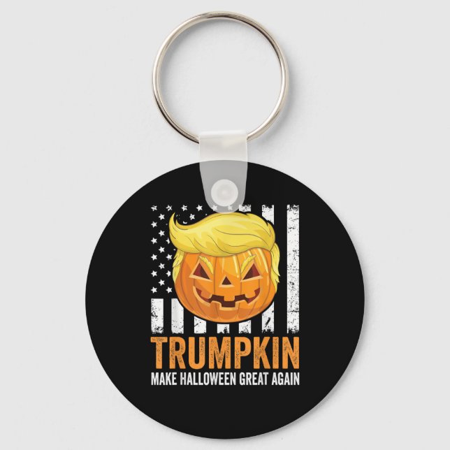 Llavero Hacer de Halloween grande otra vez Trumpkin Funny  (Anverso)