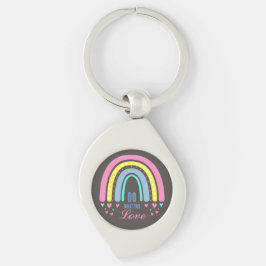 LLAVERO "HACER LO QUE TE ENCANTA" CITA RETRO BOHO RAINBOW