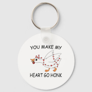 Llavero Haces que mi corazón vaya Honk San Valentín Ganso