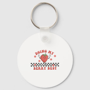Llavero Haciendo Mi Motivación Fresa y Frutilla Groovy Ins