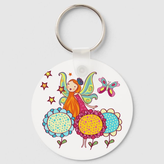 Llavero Hada del jardín con las flores (Anverso)
