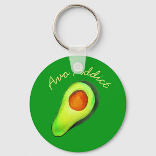 Llavero Hadicto al aguacate arte lindo verde