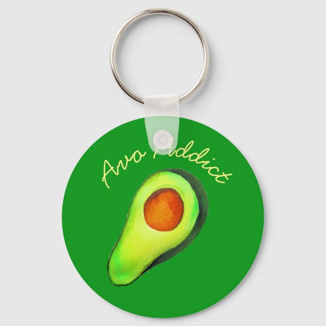 Llavero Hadicto al aguacate arte lindo verde (Anverso)