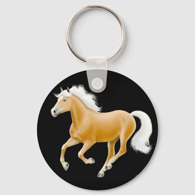 Llavero Haflinger Palomino Horse Keychain Black (Anverso)