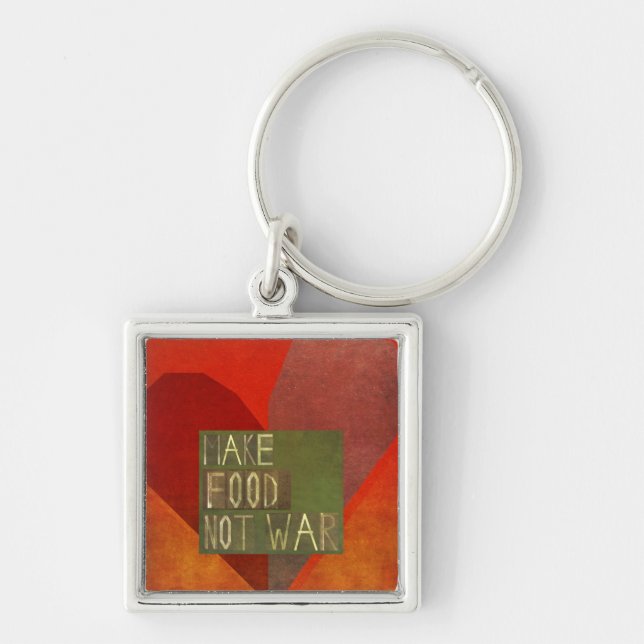Llavero Haga la guerra de la comida no (Frente)