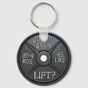 Llavero Hágale incluso elevación - placa del Barbell