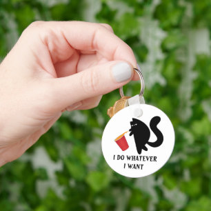 Llavero Hago lo que quiero Gato divertido