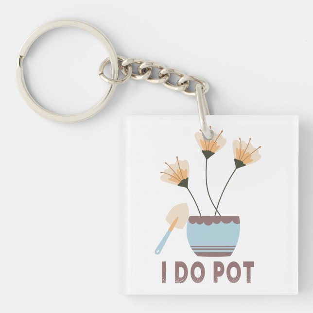 Llavero Hago Pot Funny Planta Amantes Flores Jardinería (Frente)