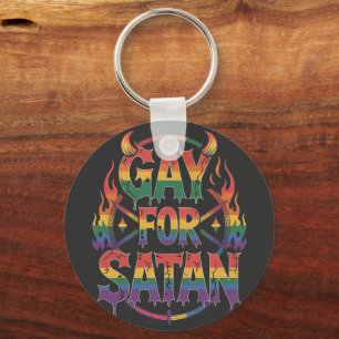 Llavero Hail Gay Satan Rainbow Baphomet Devil Goe LGBTQ