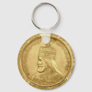 Llavero Haile Selassie I Jah Rastafari ÉL Oro Rasta