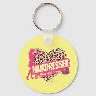 Llavero Hairdresser Leopard Hair Hustler Hairstylist
