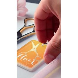 Llavero Hairstylist Makeup Salon Moda Naranja Tijeras de o