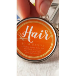 Llavero Hairstylist Makeup Salon Moda Naranja Tijeras de o