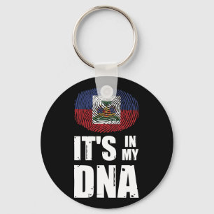 Llavero Haití está en mi ADN Huella digital del Orgullo Ha