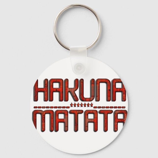 Llavero Hakuna Matata en rojo con técnico estelar (Anverso)