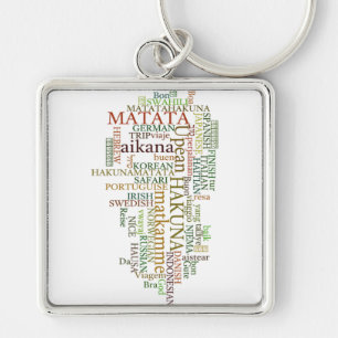 Llavero Hakuna Matata Global Word Cloud Art