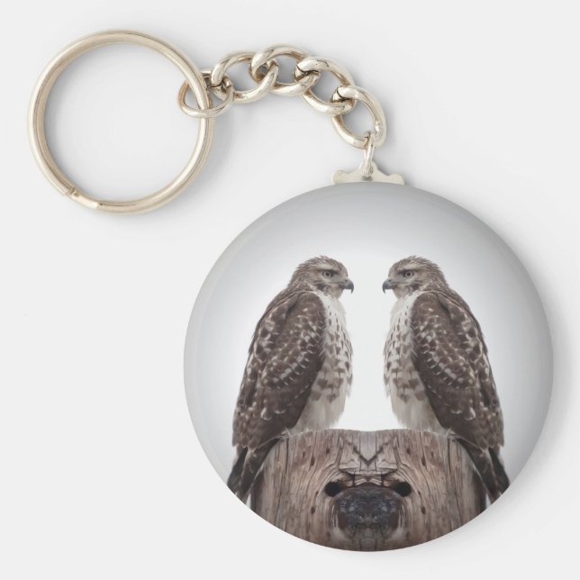 Llavero Halcón en un poste (Frente)