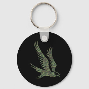 Llavero Halcon Militar Camuflaje Impreso Ave Rapaz Veteran