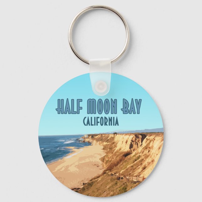 Llavero Half Moon Bay California Vintage (Anverso)