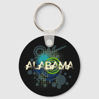 Llavero Halftone Grunge moderno Keychain Alabama Oscuro