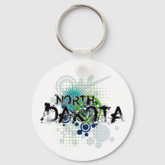 Llavero Halftone Grunge moderno Keychain de Dakota del Nor