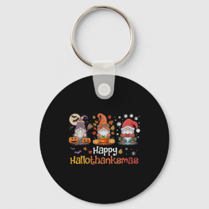 Llavero Hallothanksmas Gnomes Halloween Acción de Gracias