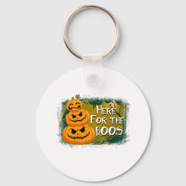 Llavero Halloween Aquí Para El Cumpleaños Del Boos (Anverso)