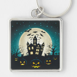 Llavero Halloween azul y negro