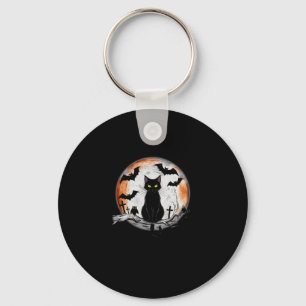 Llavero Halloween Black Cat Pumpkin Bat Moon Cemetery Scar