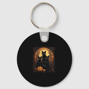 Llavero Halloween Black Cat Van Gogh Witch Kawaii Pumpkin