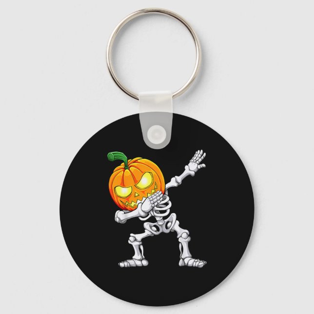 Llavero Halloween Boys Dabbing Skeleton Y Pumpkin Jack O L (Anverso)