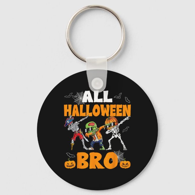 Llavero Halloween Bro Dabbing Skeleton Jack O Lantern Boys (Anverso)