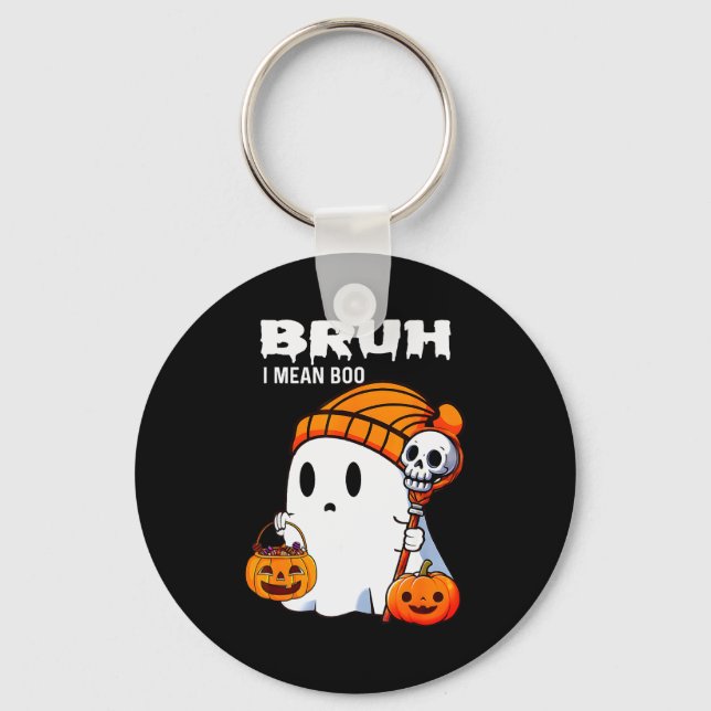 Llavero Halloween Bruh Ghost Boo Skull Pumpkin Boys Kids M (Anverso)