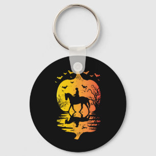 Llavero Halloween Caballo Silhouette Calabaza Vintage