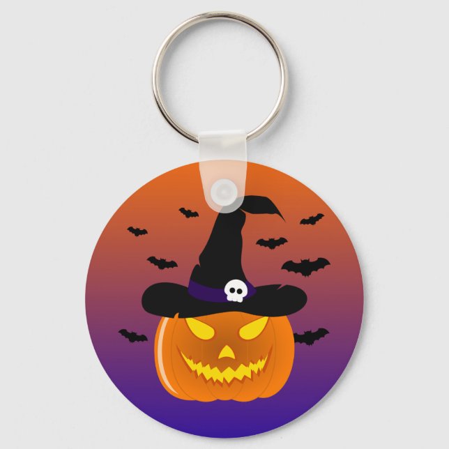 Llavero Halloween Calabaza Jack o’ Lantern Witch Gorra (Anverso)