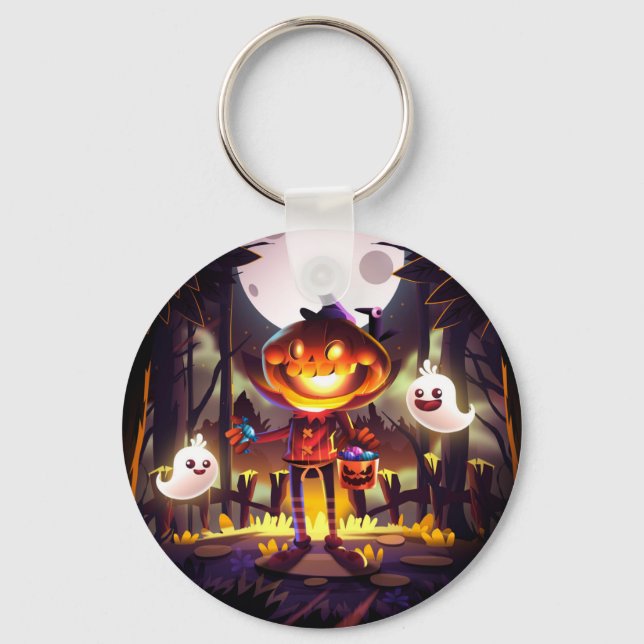 Llavero Halloween Calabaza tibia fantasmas Moon Scary Fore (Anverso)