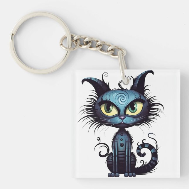 Llavero Halloween Cat #10 Arte Digital (Frente)