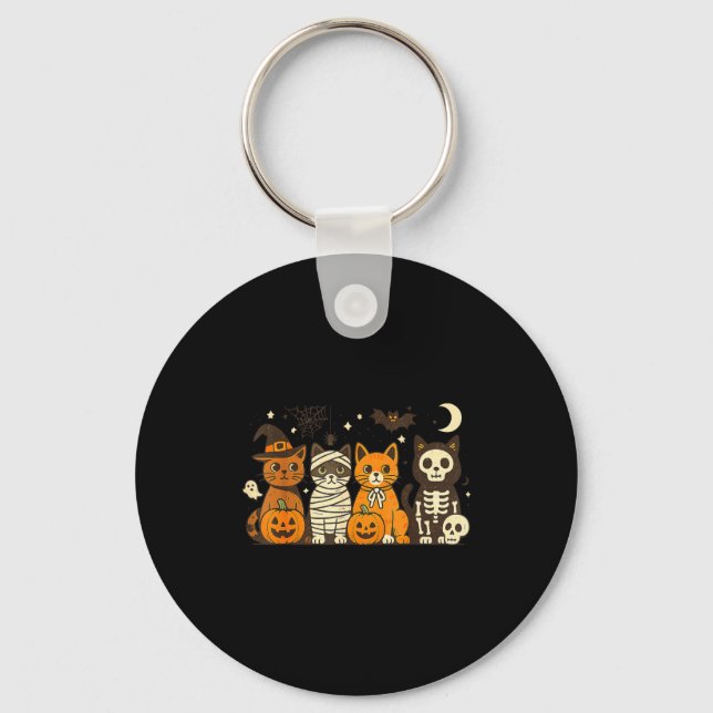 Llavero Halloween Cat Costumes Ghost Witch Mummy Men Women (Anverso)