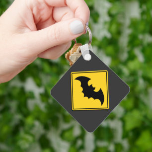 Llavero Halloween con advertencia de murciélago de vampiro