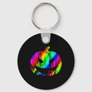Llavero Halloween con el arcoiris colorido Jack O Lantern
