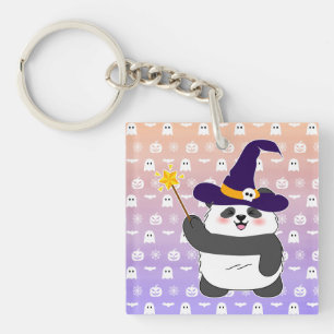 Llavero Halloween Curte Baby Panda Witch Magic Wand