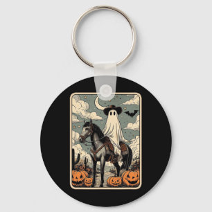 Llavero Halloween de la tarjeta Tarot de Fantasma Caballo
