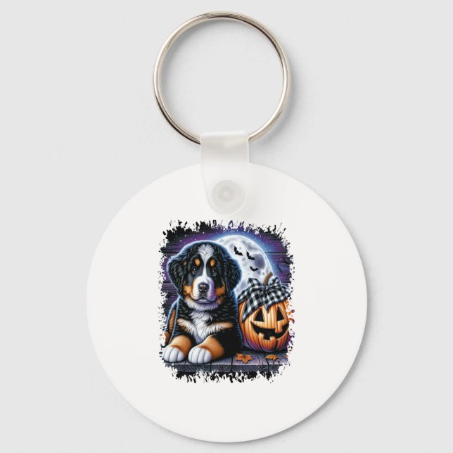 Llavero Halloween de Perro de Montaña de Bernese (Anverso)