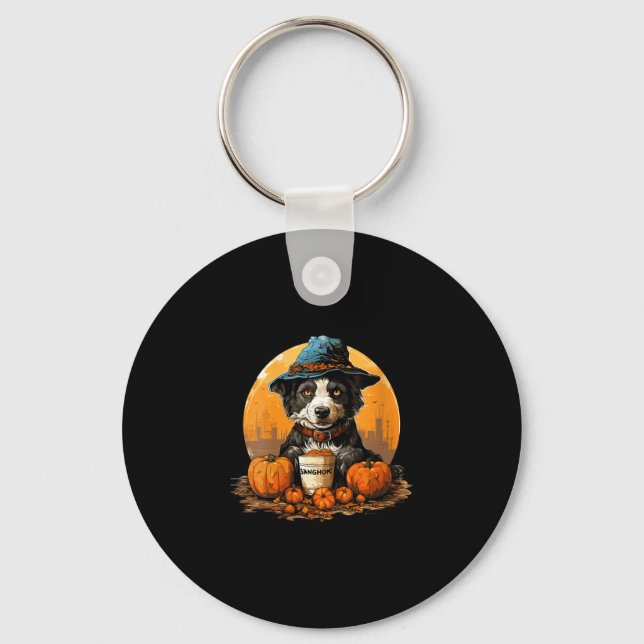 Llavero Halloween de perro de mujer  (Anverso)