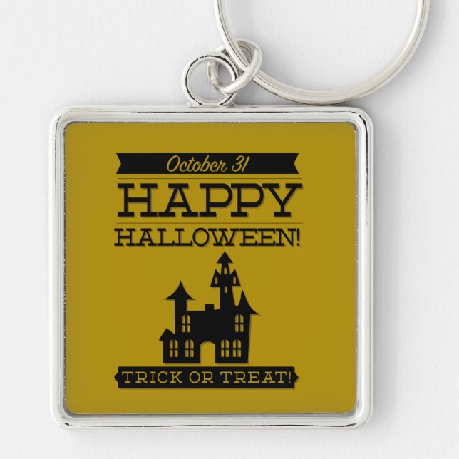 Llavero Halloween de retro tipográfico (Frente)