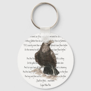 Llavero Halloween, Edgar Allen Poe, Raven, Nevermore