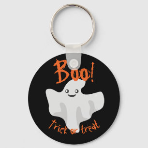 Llavero ¡Halloween Fantasma Boo! Truco o trato negro